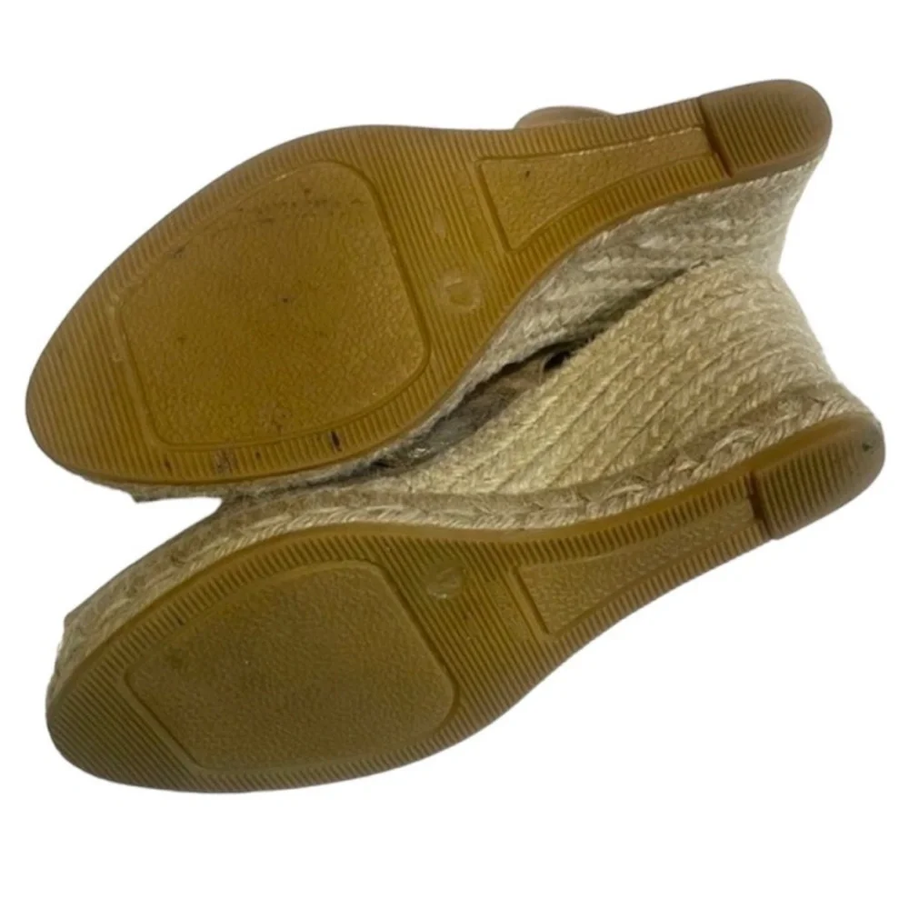 KANNA Wedge Sandals Leather Gold Tan Espadrille‎  Slingback Size 9.5 Platform